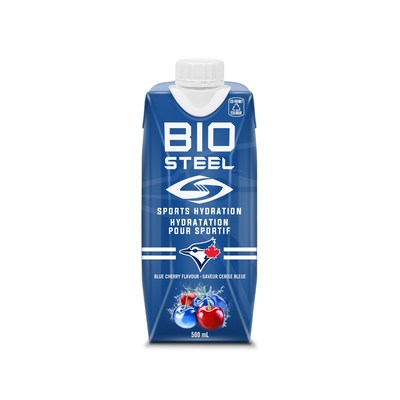 BioSteel Blue Cherry, a new limited-edition sports drink that celebrates the brand's partnership with the Toronto Blue Jays (Groupe CNW/BioSteel Sports Nutrition Inc.)