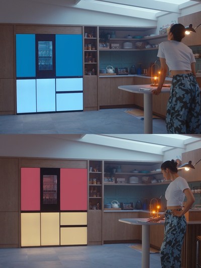 The LG refrigerator with MoodUP technology provides unrivaled interior design flexibility and a new way to create a stylish integrated kitchen.