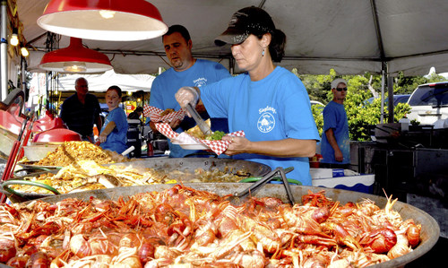 The 17th Annual Little River ShrimpFest serves up delicious shrimp and seafood from local waterfront restaurants, along with other festival favorites. (Credit: Visit Myrtle Beach)