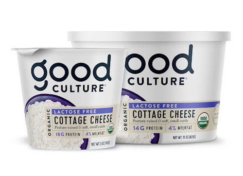 Good Culture's new Organic Lactose Free Cottage Cheese, made with simple ingredients including gut-friendly live and active cultures and pasture-raised milk.