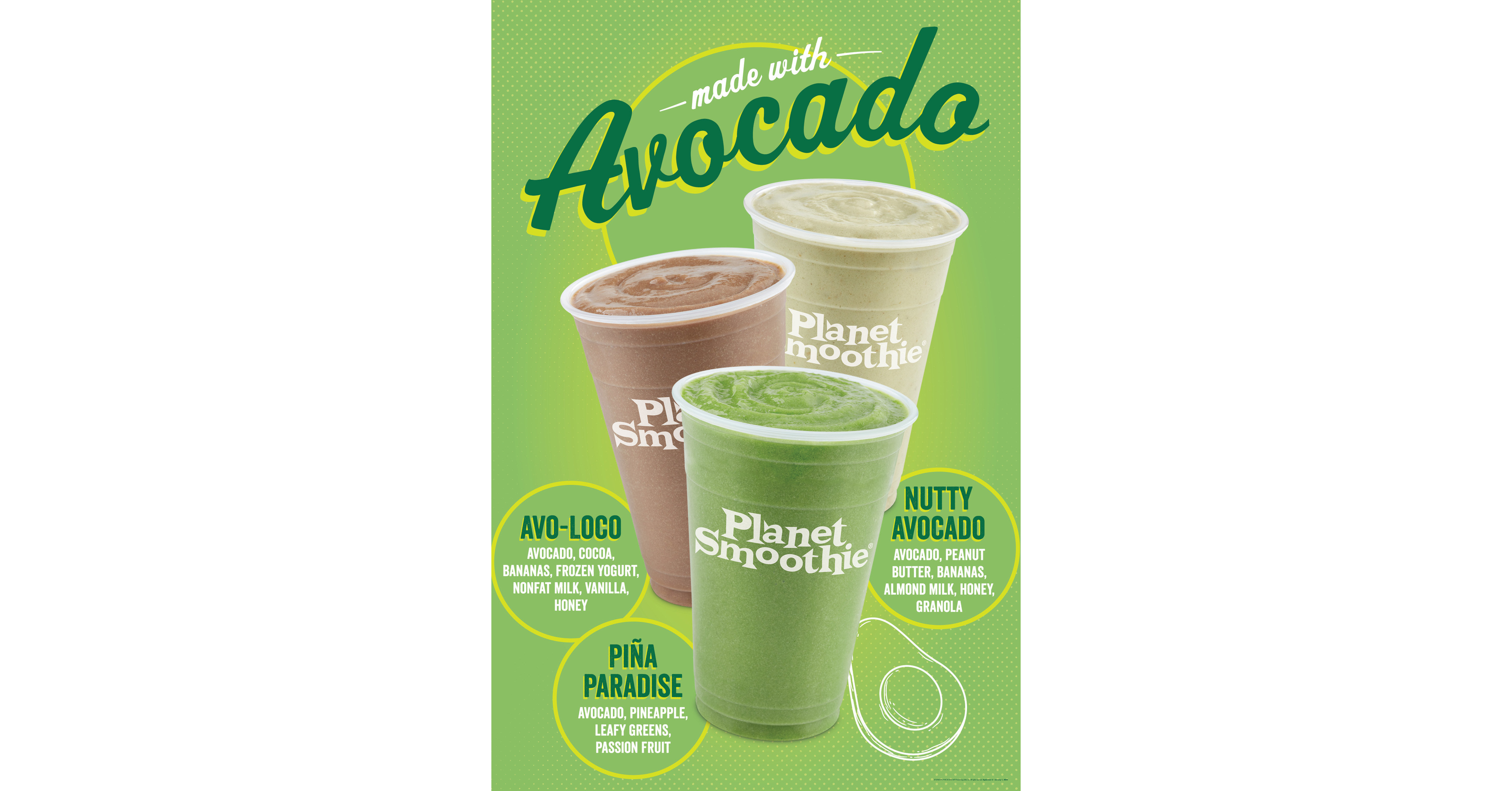 Planet Smoothie Introduces Three New Smoothies Made with Avocado