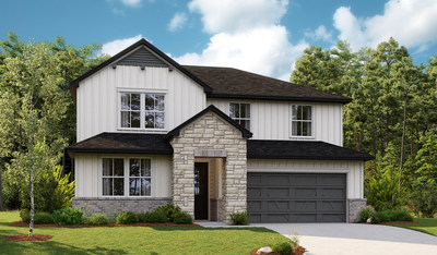The Ammolite is one of seven inspired Richmond American floor plans available at Seasons at Carillon in Manor, Texas.