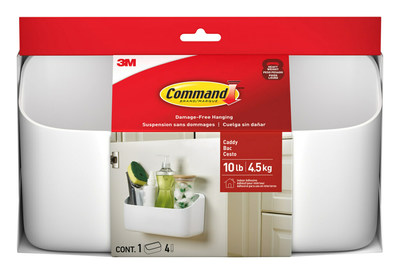 Command™ Large Organizing Caddy can store up to 10 pounds of items up in any area of the home—including under kitchen sinks or in home offices, pantries, or craft rooms.