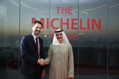 Gwendal Poullennec, International Director of the MICHELIN Guides and His Excellency Saleh Mohamed Al Geziry, Director General for Tourism at the Department of Culture and Tourism – Abu Dhabi