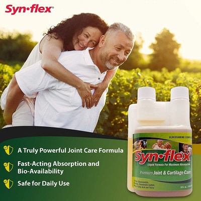 We have taken the utmost care to provide both the highest-quality and most effective product on the market today. To do that, we only offer the finest quality and purest forms of ingredients. We use 98% pure liquid Glucosamine and a blend of other arthritis-fighting ingredients. As well, each batch of Synflex® undergoes a laboratory analysis to ensure ingredient quality and efficacy. Synflex® is manufactured in a GMP certified lab and each batch is issued a certificate of analysis.