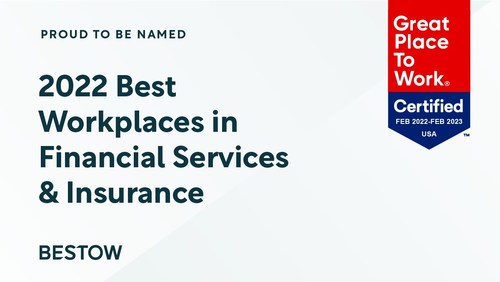 Bestow is #2 on the 2022 Best Workplaces in Financial Services & Insurance™ list.