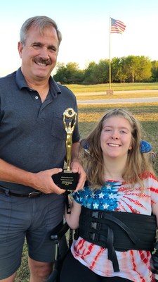 "Golden Donut Award" winner Michael B. and his daughter, Kenzi