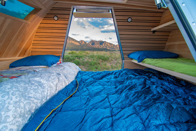 The Boulder's cabin features room for four, with two couches that convert into bunks and a queen sized bed