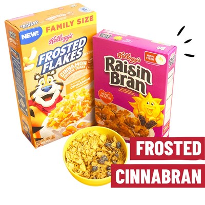 Making your morning G-R-R-REAT with Frosted Cinnabran, a mixture of Kellogg’s Raisin Bran® and Kellogg’s Frosted Flakes Cinnamon French Toast®