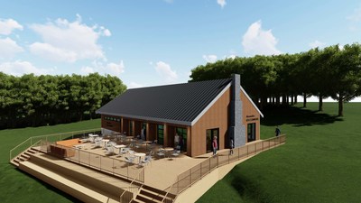 Rendering of Camp Kita’s future dining hall and programming center in Acton, ME, to be named in honor of Alexandria.