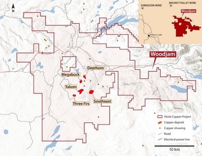 Figure 2 – Woodjam Project Map (CNW Group/Vizsla Copper Corp.) Figure 2 – Woodjam Project Map (CNW Group/Vizsla Copper Corp.)