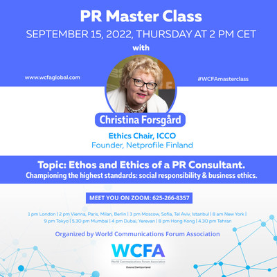 WCFA PR Master Class on Social Responsibility & Business Ethics - September 15, 2022