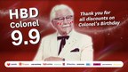 KFC hijacks on 9.9 for Colonel Sanders' Birthday...