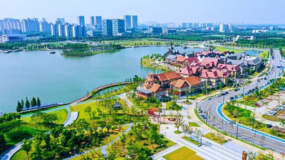 Foto mostra a vista de Kunshan, na província de Jiangsu, no leste da China. [Foto fornecida à Xinhua Silk Road] (PRNewsfoto/Xinhua Silk Road)