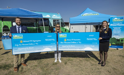 As part of the second annual Honoring the Heartland Tour, the National FFA Organization and Kansas FFA Association receive donations from Farmland to strengthen agriculture programs and invest in the future of farming.