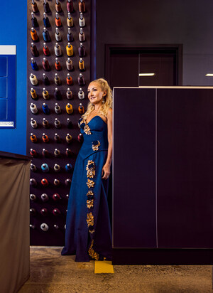 IAC Unveils Couture Gown Crafted from Sustainable Automotive Materials for North American International Auto Show Event
