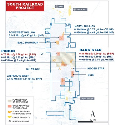 Figure 8: South Railroad Project – target areas for H2 drilling (CNW Group/Orla Mining Ltd.)