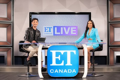 From left: Carlos Bustamante and Keshia Chanté on ET Canada Live (CNW Group/Corus Entertainment Inc.)