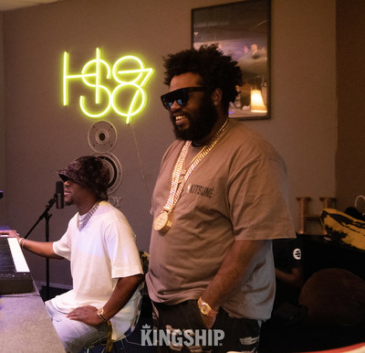 Hit-Boy, left, and James Fauntleroy in the studio. Photo credit: THIRDEYERAZ