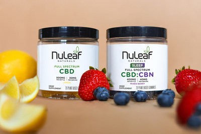 CBD and 3:1 CBD:CBN ratio gummies are NuLeaf Naturals' two newest products for consumer wellness needs