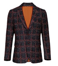 The Fall's content brown texture blazer is inspired by Andy Warhol's Marilyn Diptych and depicts a full spectrum of colors and hues with sophistication. The style looks great formally or informally, even with T-shirts and blue jeans.