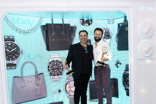 Emmy Winners Christian Minker and Ryan Collins (White Lotus) visit the eBay and GBK Brand Bar Luxury Lounge. Photocredit: Bella Sky Photography. Emmy Winners Christian Minker and Ryan Collins (White Lotus) visit the eBay and GBK Brand Bar Luxury Lounge. Photocredit: Bella Sky Photography.