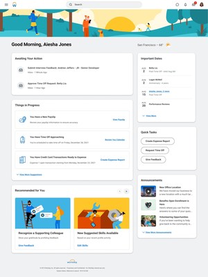 Workday Today, the reimagined Workday home page, delivers a personalized experience for users with specific tasks, important dates, relevant announcements, recommended learning, and more.