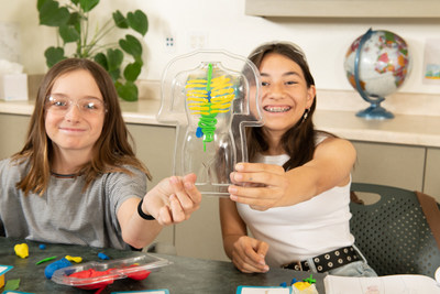 Students show off their understanding of body systems in this three-dimensional model from Lab-Aids.