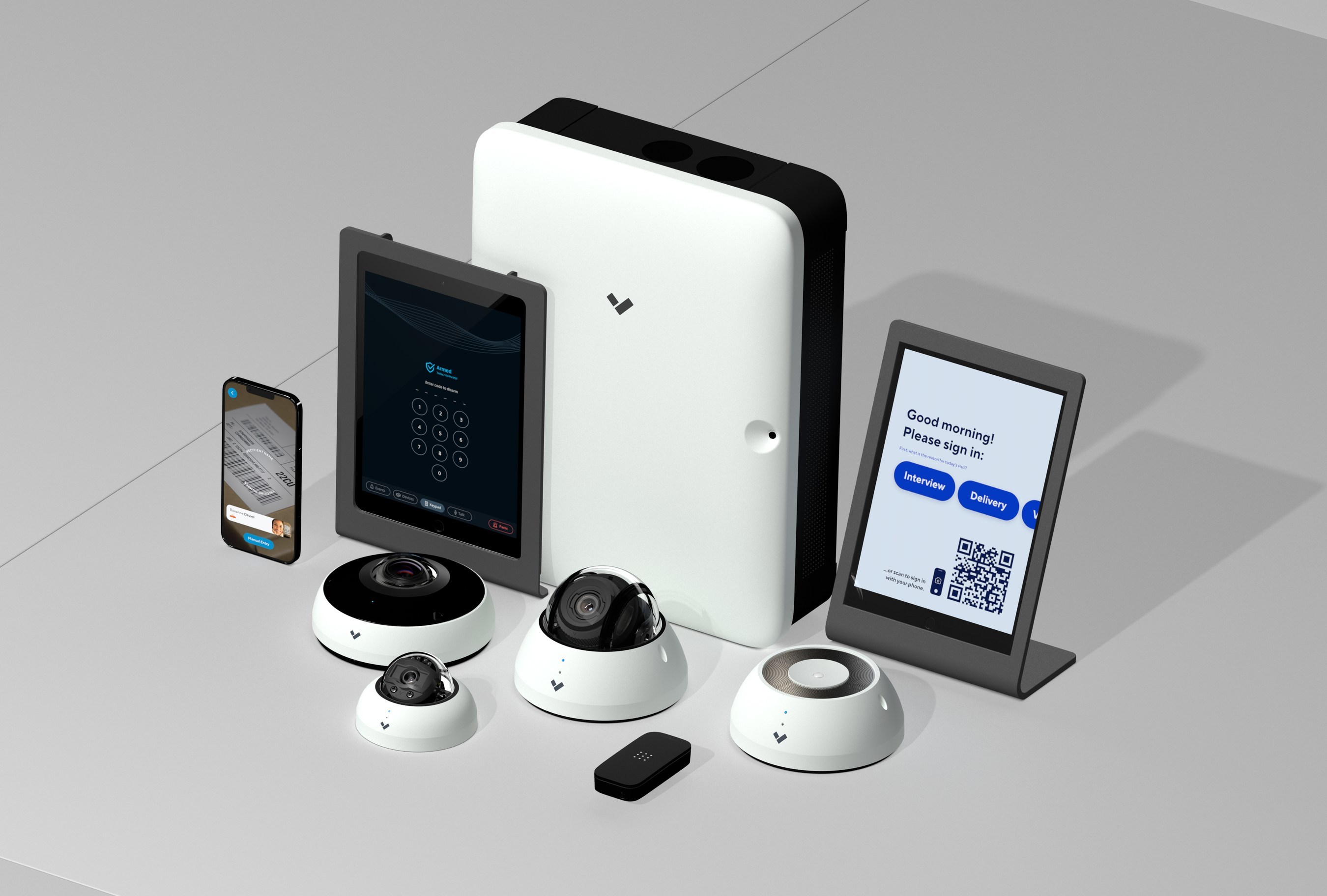 Verkada's six product lines include video security cameras, door-based access control, environmental sensors, alarms, guest, and mailroom management.