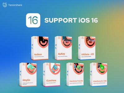 Software Tenorshare agora é compatível com iOS 16 (PRNewsfoto/Tenorshare Co. Ltd.)