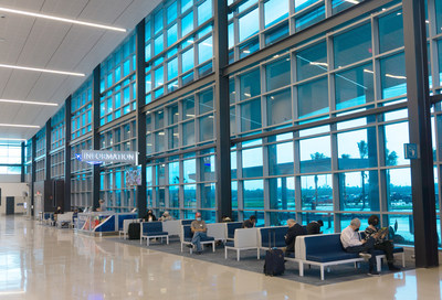 SageGlass smart windows in operation at Brownsville South Padre Island International Airport.