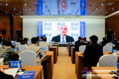 WTCA Executive Director-Business Development Robin van Puyenbroeck delivered opening remarks at the 2022 China International Fair for Trade in Services (CIFTIS) held in Beijing, China from August 31 – September 5, 2022. WTCA Executive Director-Business Development Robin van Puyenbroeck delivered opening remarks at the 2022 China International Fair for Trade in Services (CIFTIS) held in Beijing, China from August 31 – September 5, 2022.