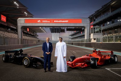 e& CEO Hatem Dowidar and ADMM CEO Saif Al Noaimi mark multi-year strategic partnership for FORMULA 1 Etihad Airways Abu Dhabi Grand Prix