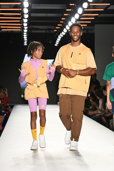 Victor Cruz walks the runway for Nike during the 2022 Rookie USA Fashion Show at 608 Fifth Avenue on September 08, 2022 in New York City. (Photo by Slaven Vlasic/Getty Images for Rookie USA)