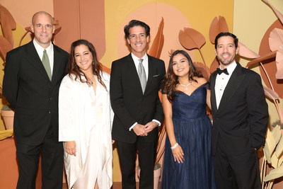 Glasswing co-founders Ken Baker, Celina de Sola and Diego de Sola with Millicom (Tigo) CEO Mauricio Ramos and former Glasswing student Nayeli Santos at the 2022 Glasswing Gala in New York City // Photo credit: Sylvain Gaboury/Patrick McMullan via Getty Images