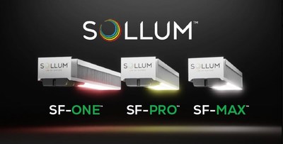 Sollum Technologies expands its lighting family, which now features three new fixtures for greenhouse growers: the SF-ONE™, the SF-PRO™ and the SF-MAX™. Designed to accommodate various lighting strategies, these new LED fixtures will meet the diverse needs of a rapidly growing clientele, from large scale to niche producers. (CNW Group/Sollum Technologies)