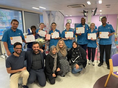 Medical staff and Who is Hussain volunteers in London, UK