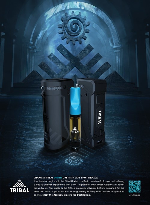 Cannara Biotech Inc. Announces Entry into the British Columbia Market and the Launch of its First Vape Cartridge and Vape Accessory, Tribal G Mint and Uni Pro Ark. (CNW Group/Cannara Biotech Inc.)