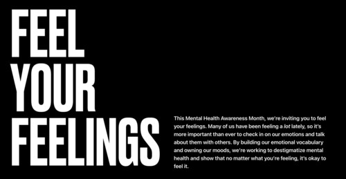 MHC May 2022 campaign, Feel Your Feelings. MHC May 2022 campaign, Feel Your Feelings.