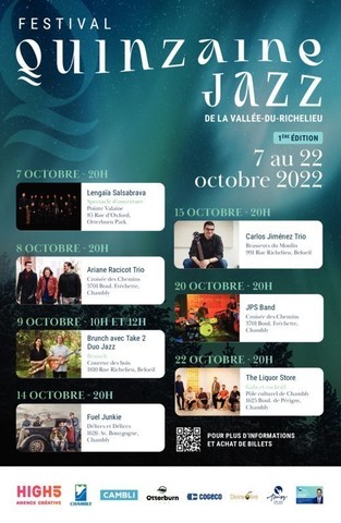 Programmation 2022 du Festival Quinzaine Jazz (Groupe CNW/Productions Nouvelle-Orlans)