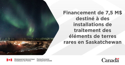 Le ministre Vandal annonce un investissement dans le traitement des éléments de terres rares en Saskatchewan (Groupe CNW/Prairies Economic Development Canada)