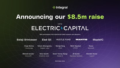 Integral Treasury announces raise from Electric Capital, Balaji Srinivasan, Elad Gil and more. (CNW Group/Integral Treasury)