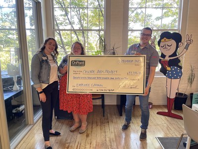 OnPoint presents Employee Giving check to Cascade Aid Project