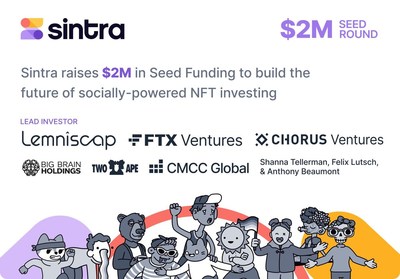 Sintra Raises $2M Seed Round to Spearhead Social App & Marketplace for NFT Investors (PRNewsfoto/Sintra)
