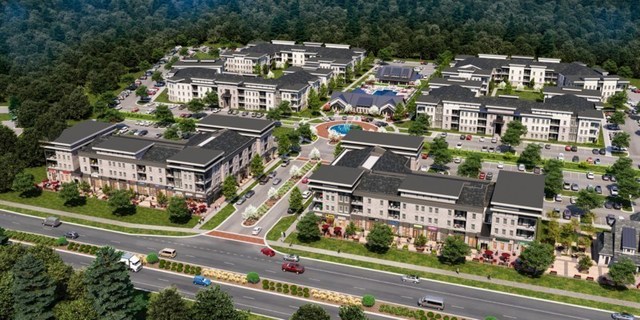 Oak Grove Vista, a 348-unit mixed use development, will welcome residents in Spring 2024.