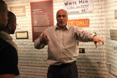 Dr. David Pilgrim leading a tour of the Jim Crow Museum.