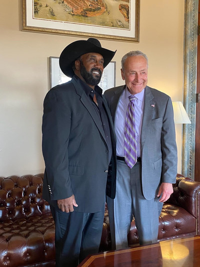 John Boyd, Founder and President of the National Black Farmers Association discuss Farm Foreclosure Moratorium and Debt Relief for Black and Other Farmers with Senator Majority Leader Chuck Schumer.