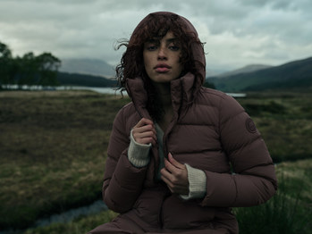 Actress Khadijha Red Thunder wearing the Aurora parka Credit: Annie Leibovitz for Canada Goose (CNW Group/Canada Goose)
