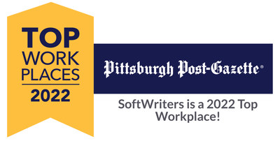SoftWriters was awarded the Top Work Places award for 2022 from the Pittsburgh Post-Gazette.