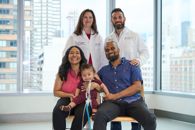 The Martins with two members of their care team - Drs.  Jason Fisher and Ashley Roman.  Credit: Hassenfeld Children's Hospital at NYU Langone